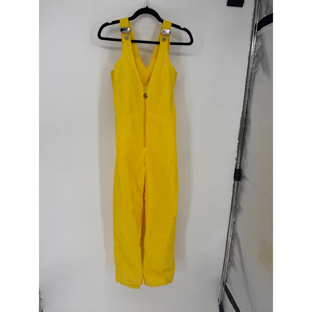 Saska Sportswear Ski Bibs Women Small Yellow Excellent Insulated Vintage Japan